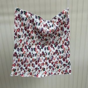 White Floral Tube Top